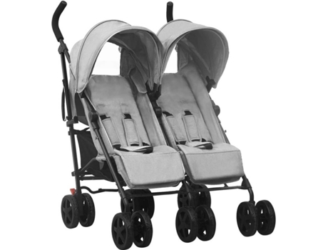 vidaXL Carrito para gemelos de acero gris claro