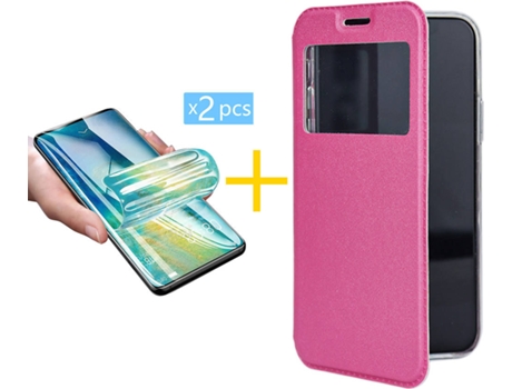 Carcasa + 2 Protectores de Pantalla para Samsung Galaxy S22 Plus 5G ACCETEL Rosa