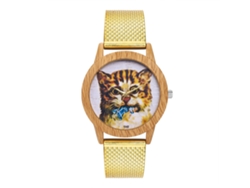 Reloj De Pulsera Analógico De Cuarzo Redondo Para Mujer, De Aleación (dorado)