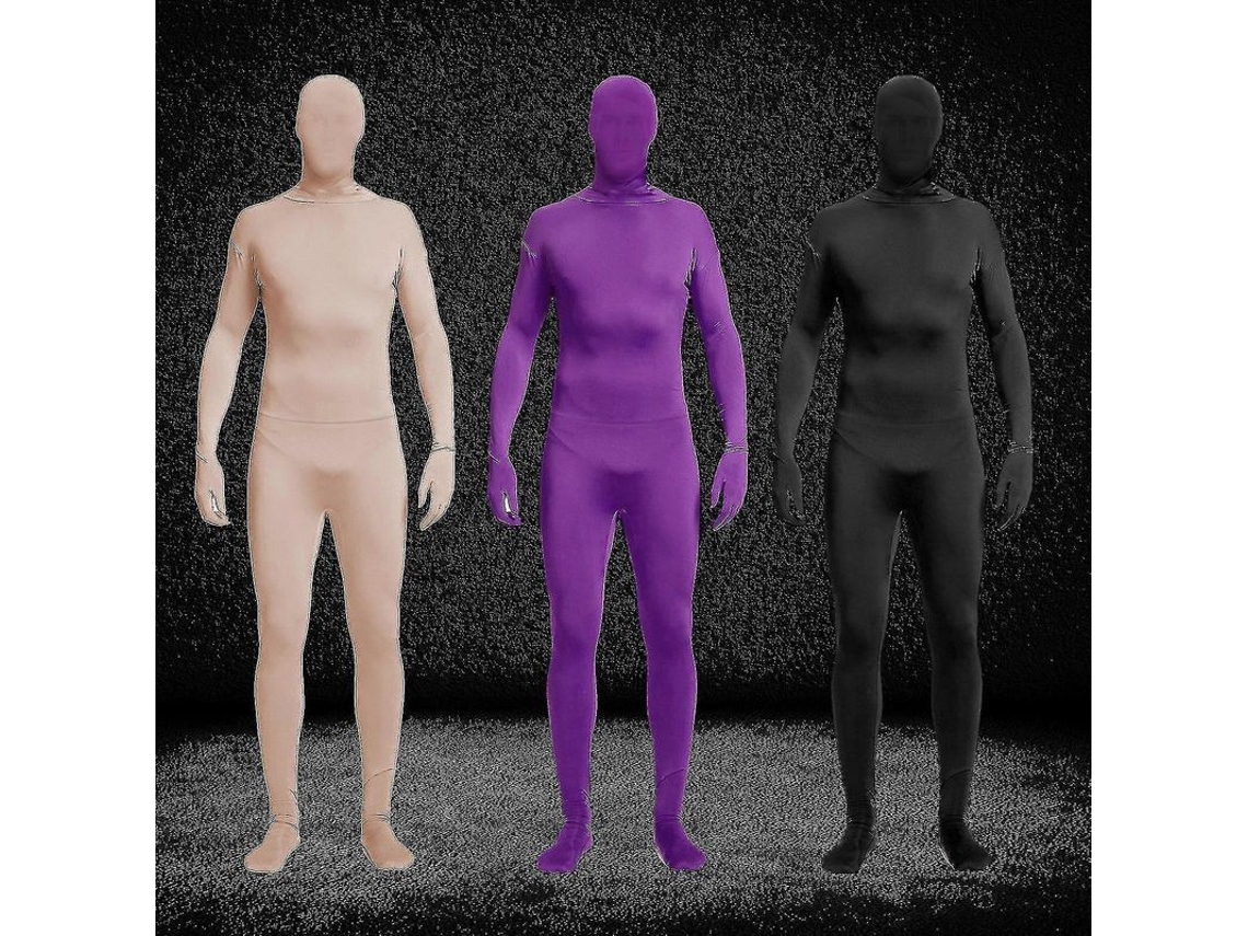 Traje De Cuerpo Completo Unisex Spandex Stretch Para Adultos Zentai Disfraz De Hombre Desaparecido 160cm Azul