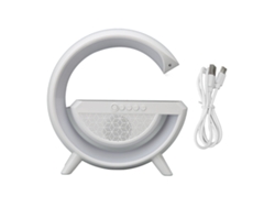 Alto-falante Bluetooth Com Luz Noturna Carga Sem Fio 10w Regulável Fm Usb Aux Para Quarto