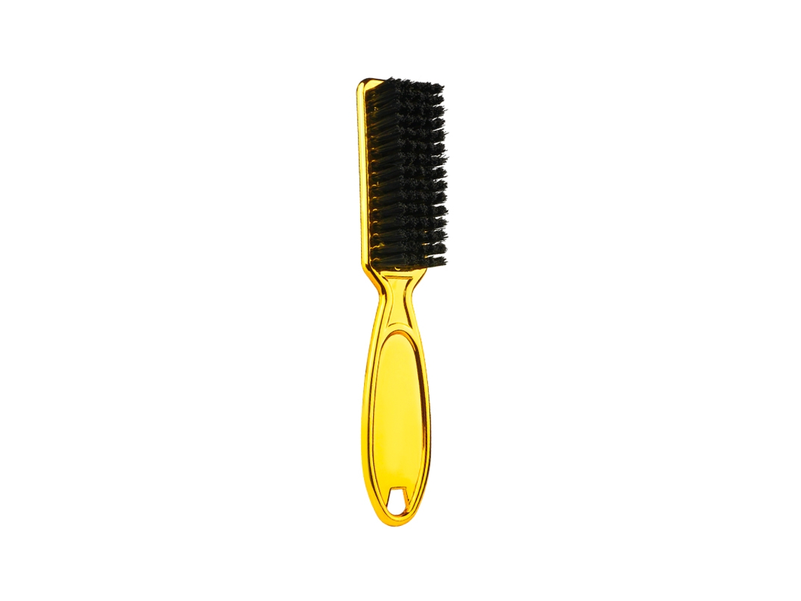 (dorado) Cepillo De Pelo Con Degradado, Tijeras, Cepillo De Limpieza, Mango De Cuero Artificial