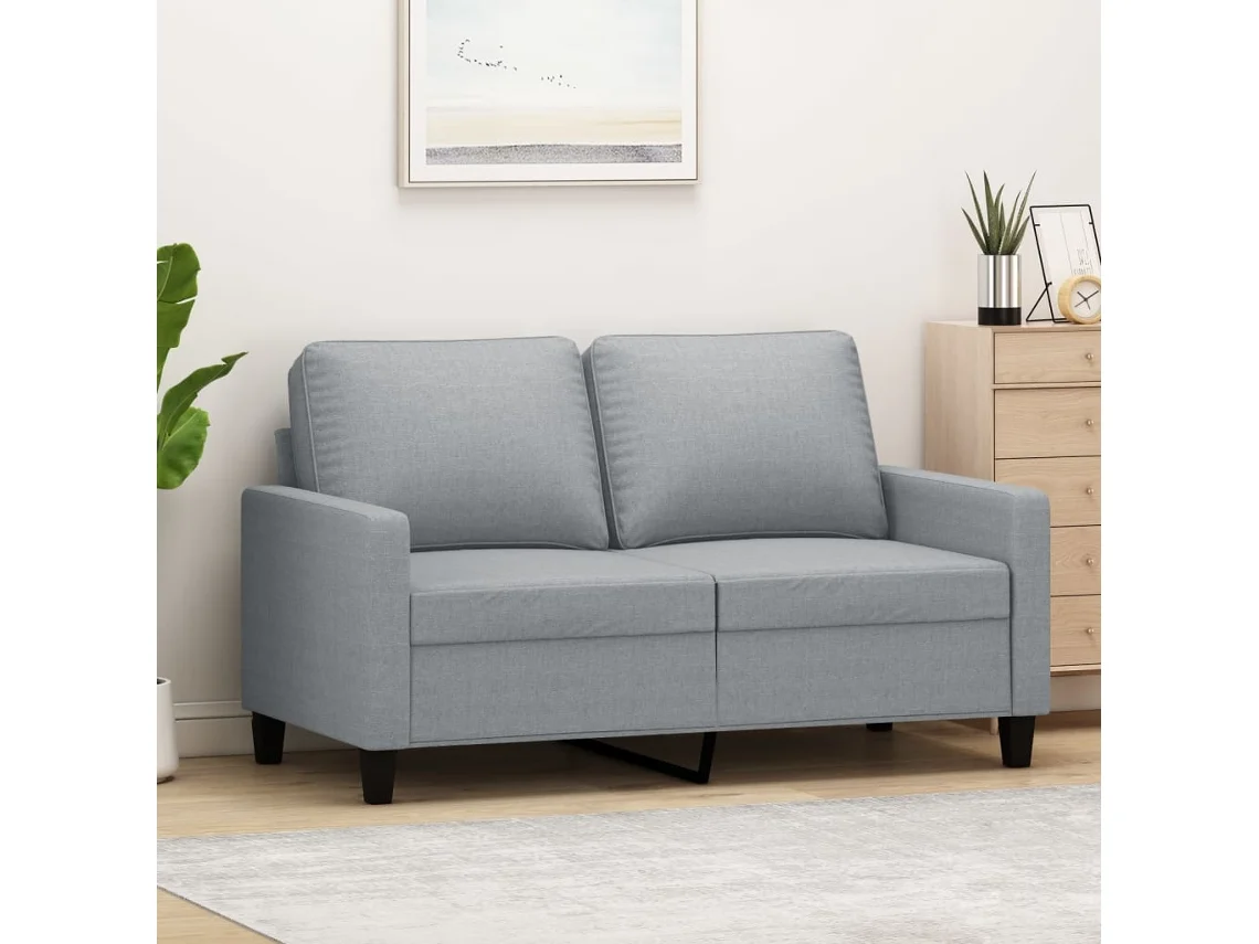 Sofá De 2 Plazas De Tela Gris Claro 120 Cm
