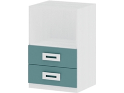 Mesita de Noche MUEBLAM Nieve Aqua Blue Melamina (48x73x42 cm)