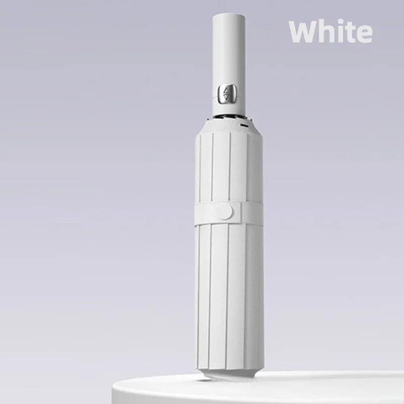 Paraguas Automático Plegable De 72 Varillas, Resistente Al Viento (blanco, 12k), Fabricado En Vinilo Reforzado Con Protección Uv Upf50+.