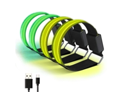 Juego De 4 Pulseras Led Recargables Con Usb, Banda Reflectante Ajustable, Para Correr, Ciclismo Y Deportes Al Aire Libre.