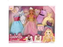 Muñeca Princesa 30 cm con Vestidos y Accesorios Isabella