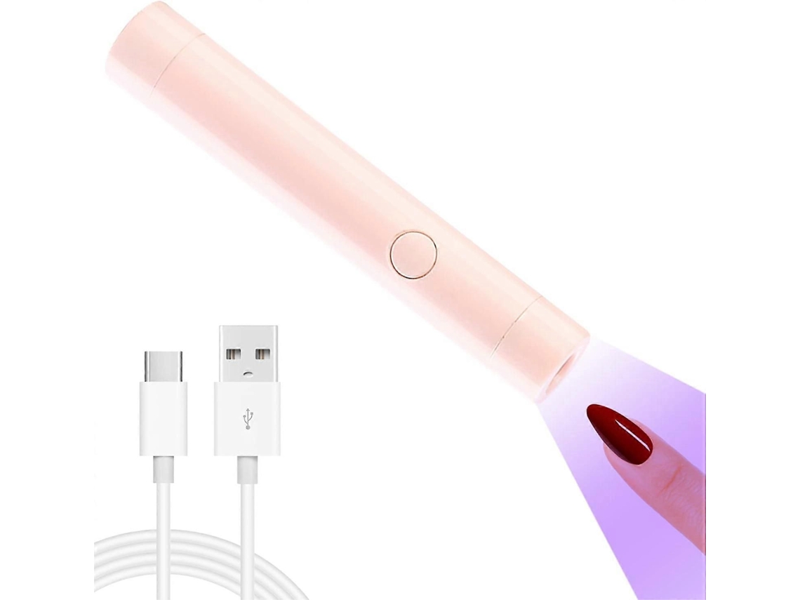 Mini Portátil Uv Led Nail Lamp Pen Shape Secador de Unhas para Unhas de Gel Uv Gel Light 6w Lâmpada de Cura Profissional GOKOCO (rosa)