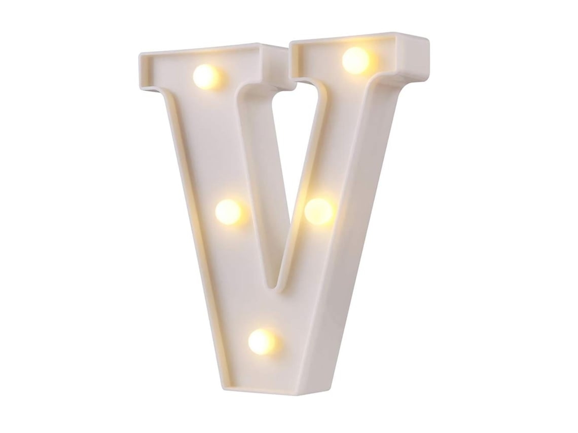 Interruptor De Luz Led Con Letras Del Alfabeto, Impermeable, Lámpara Nocturna Para Fiesta, Club, Bar, Letra V Gusshious