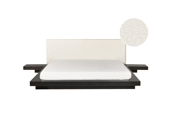 Cama con somier BELIANI Zen de MDF Madera oscura 328x229x86