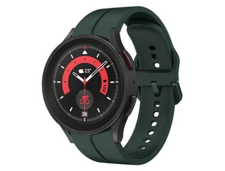 Correa de reloj inteligente para Samsung Galaxy Watch5 Pro 45 mm 20 mm Bucle de silicona (verde oscuro)