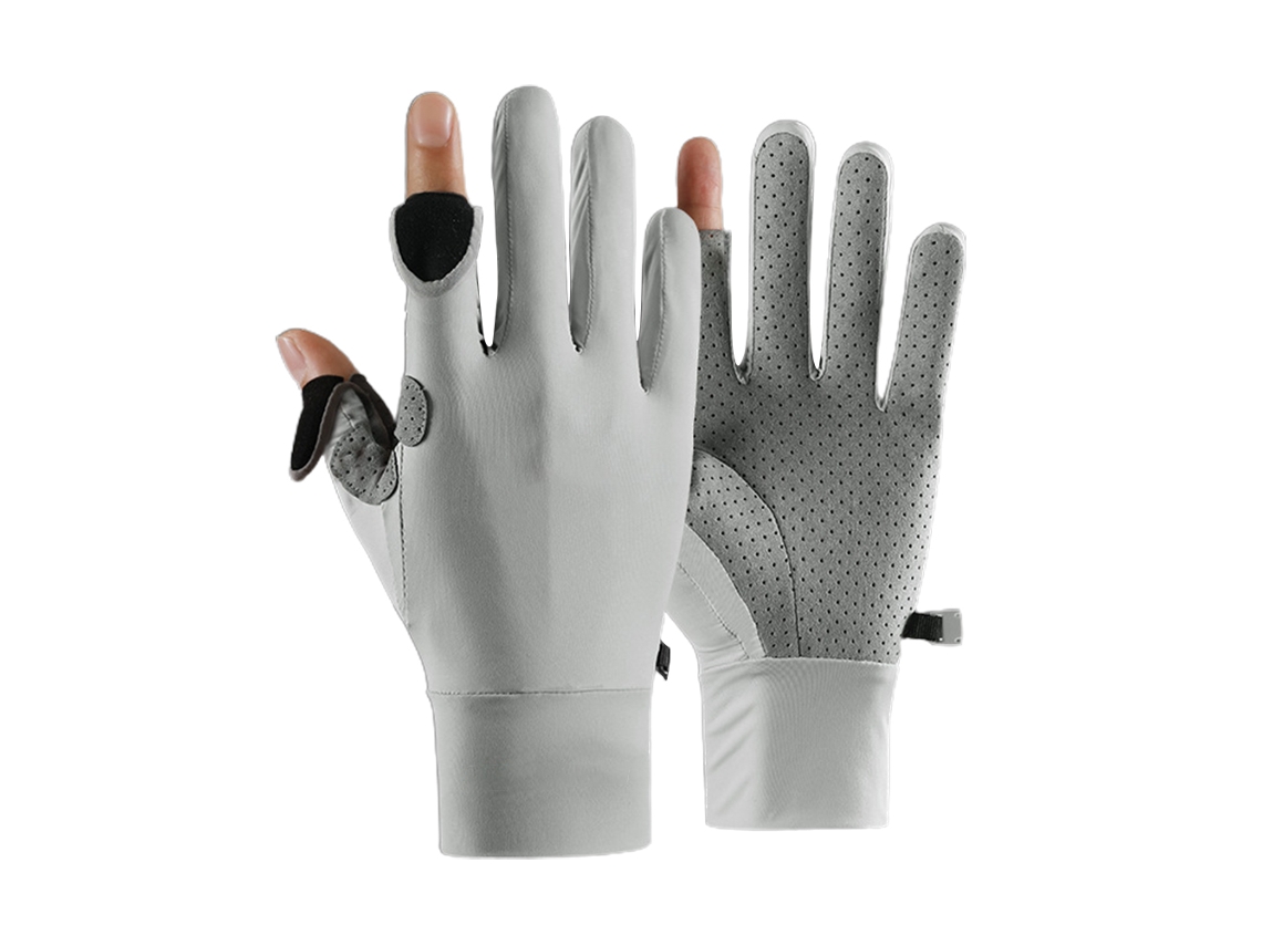 2026rebe-guantes De Sol De Seda De Hielo Protección Uv Antideslizantes Respirantes Con 2 Dedos Cortados Para Pesca Ciclismo Verano