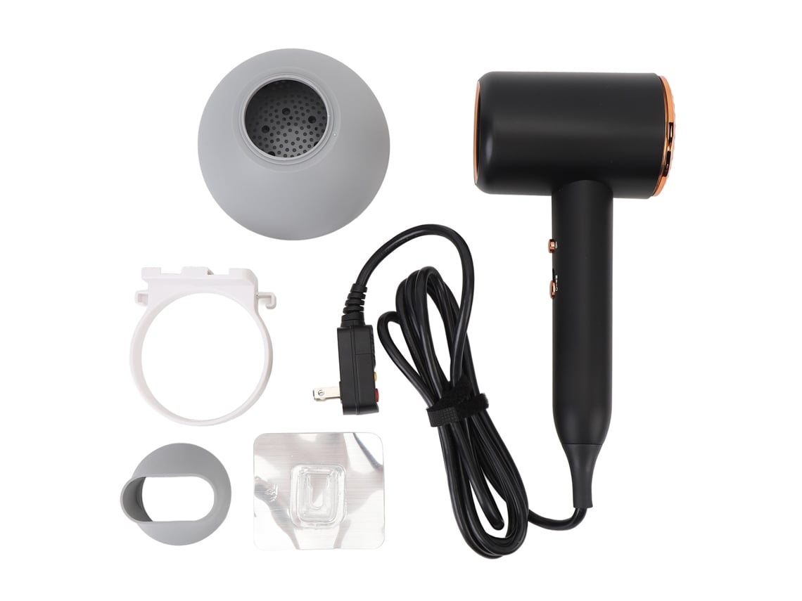 Secador De Cabelo Iônico 20000rpm Secagem Rápida Baixo Ruído 2 Temperaturas 3 Velocidades Preto