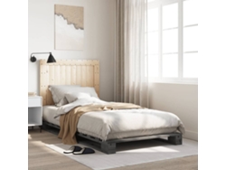 Estructura De Cama Con Cabecero Madera De Pino Gris 100x200cm