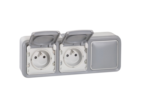 Plexo Caja Triple Horizontal Gris Ref: 069680