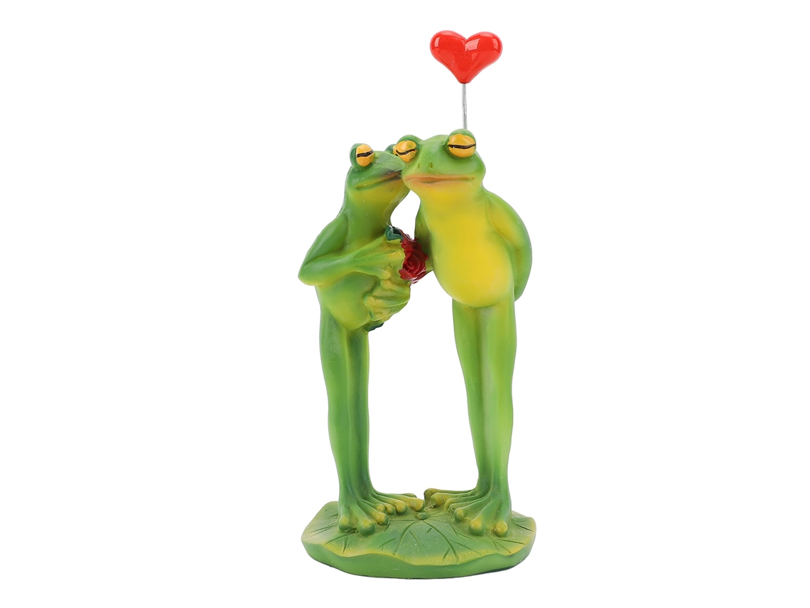 Figura 3D de pareja de ranas, estatua de animal novedosa, decoración para el hogar, la oficina y el escritorio.