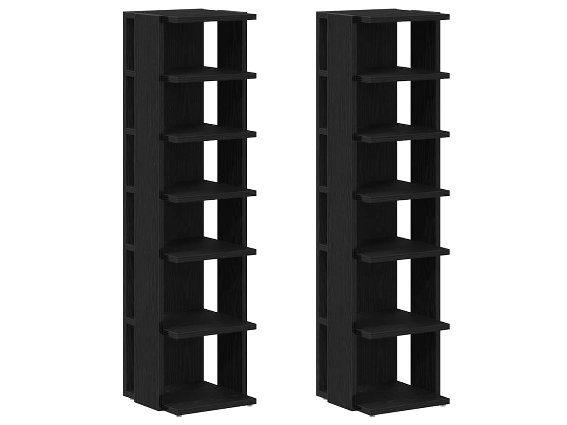 Maison Exclusive - Zapateros 2 Uds Roble Negro 25x27x102 Cm Madera De Ingeniería