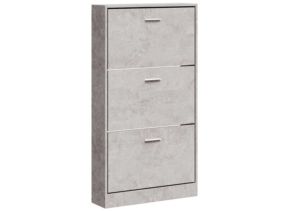 Maison Exclusive - Zapatero Madera Contrachapada Gris Hormigón 59x17x108 Cm