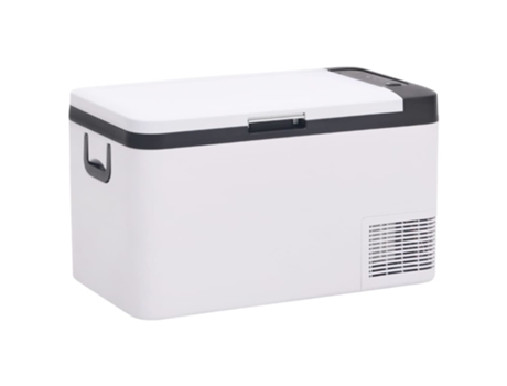 VIDAXL Nevera con asa PP y PE negro y blanco 25 L