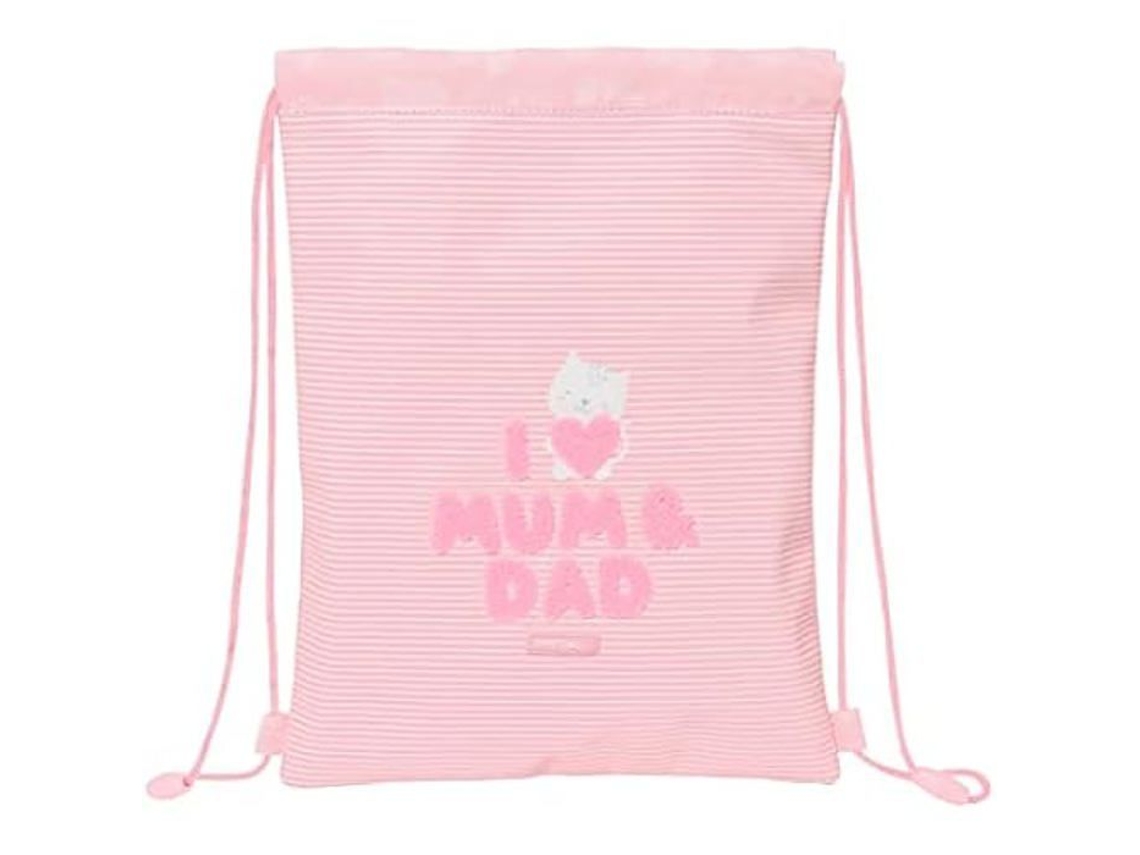 Mochila de Bolsa Con Cuerda Sapta Love Color Rosa 26 x 34 x 1 cm