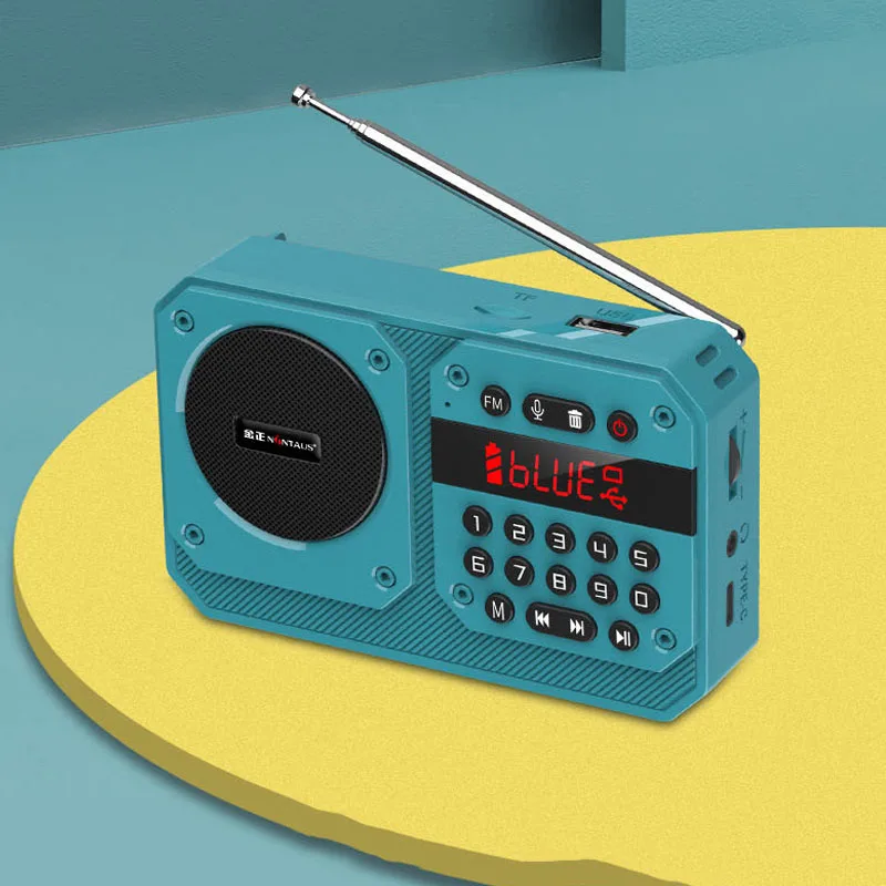Mini Radio Fm (verde) - Alta Sensibilidad - Altavoz Bluetooth - Con Micrófono - Grabación - Tarjeta Tf - Reproducción Usb