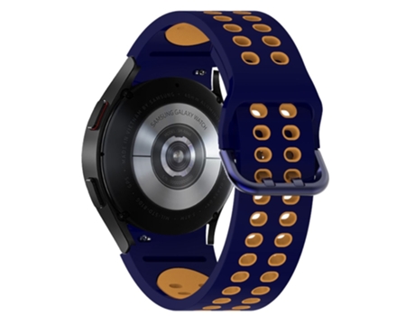 Correa de Silicona 20mm de dos colores con hebilla de doble orificio para Samsung Galaxy Watch4 40mm/44mm/Watch4 Classic 42mm/46mm - azul Marrón
