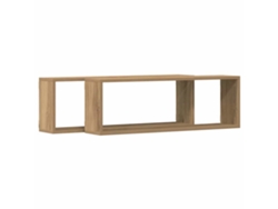Estante De Pared | Estante Flotante | Estantería Pared 2 Uds Roble Artesanal 80 X 15 X 26 Cm
