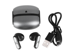 Auriculares Inalámbricos Bluetooth 5.3 Con Estuche De Carga, Estéreo De Baja Latencia, Gris Oscuro.