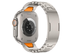 Correa de acero inoxidable FWINL para Apple Watch de 42/41/40/38 mm con hebilla de mariposa y liberación rápida tipo H