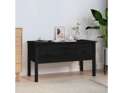 Mesa de Centro Apoyo 102X49X55 cm Pino Macizo Negro