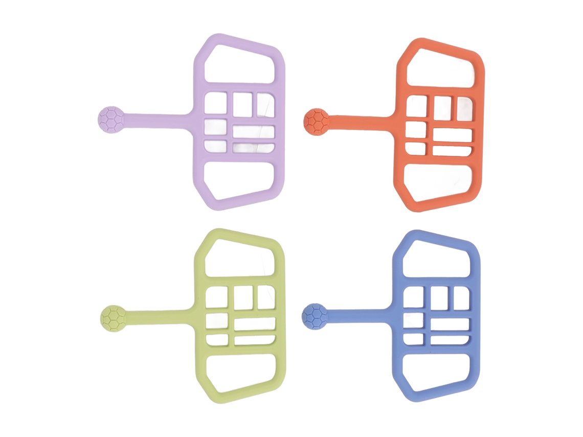 4 Chupetes De Silicona Para Bebés, Juguete Para Aliviar Las Encías Y Los Molares, Diseño De Rejilla De Fútbol.
