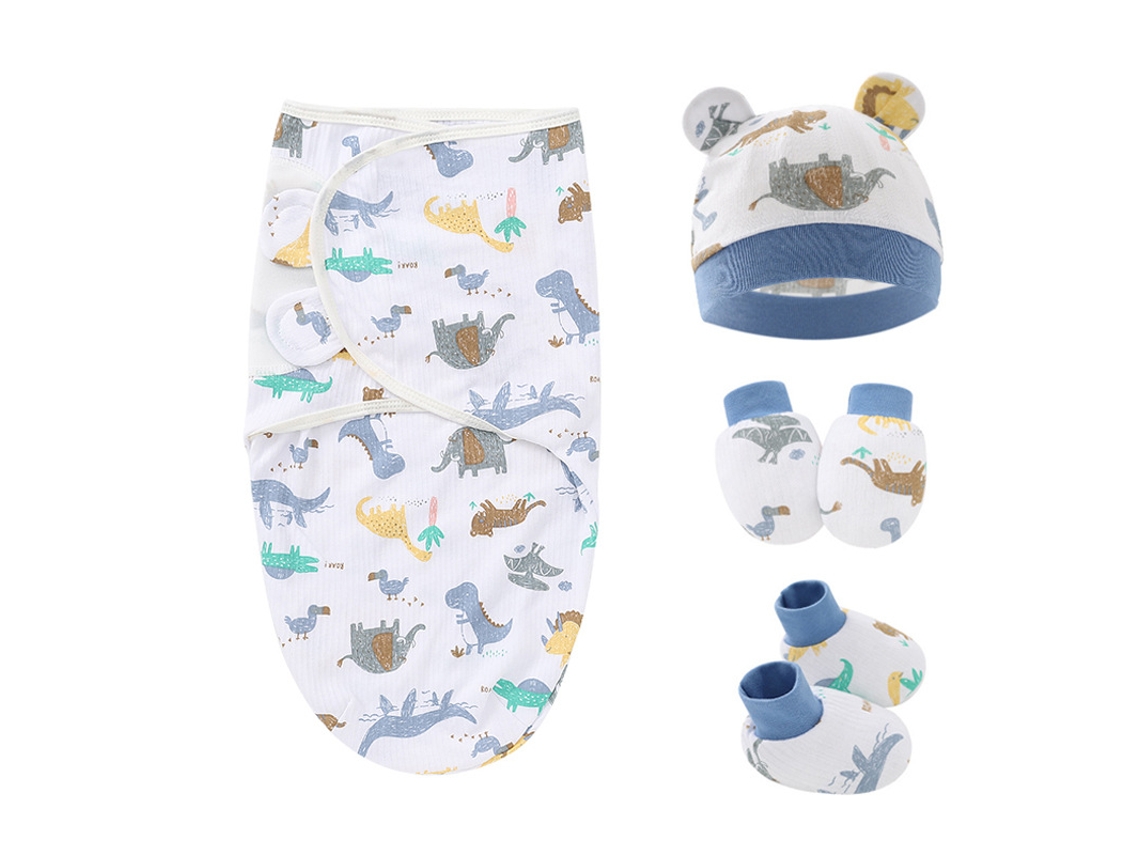 Saco De Dormir Bebé Eifson Antirriesgos Con Manoplas 50x70cm (azul Dinosaurio)