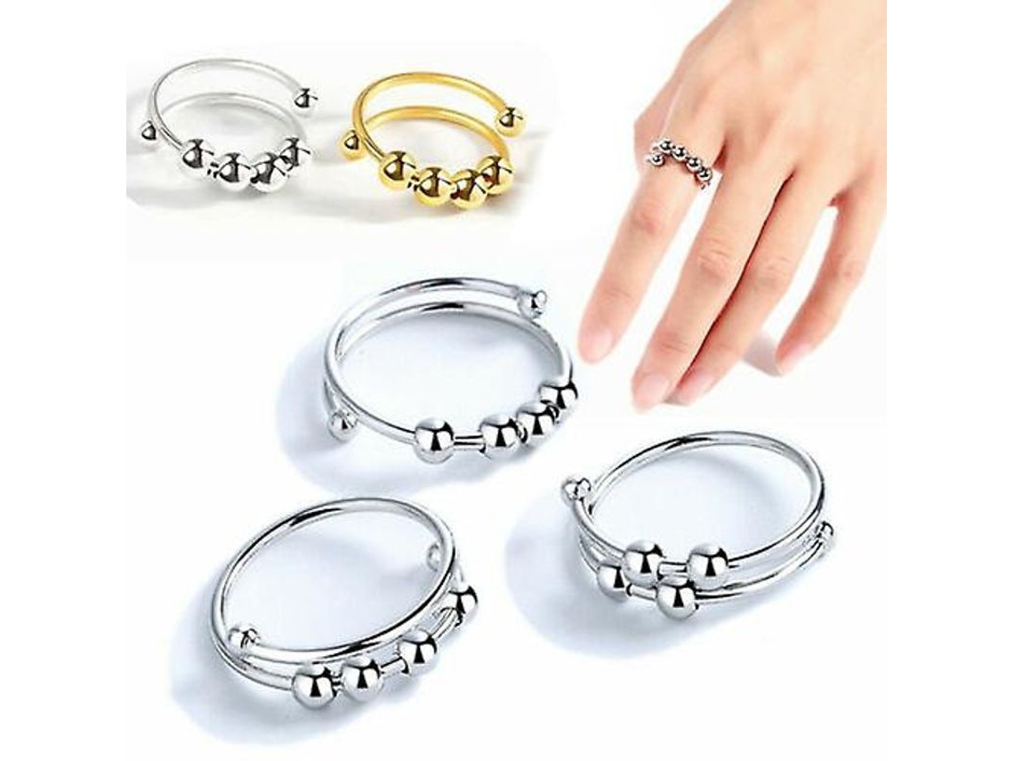 2026-anillo Ajustable Con Perlas Para Aliviar Ansiedad Y Meditación Regalo