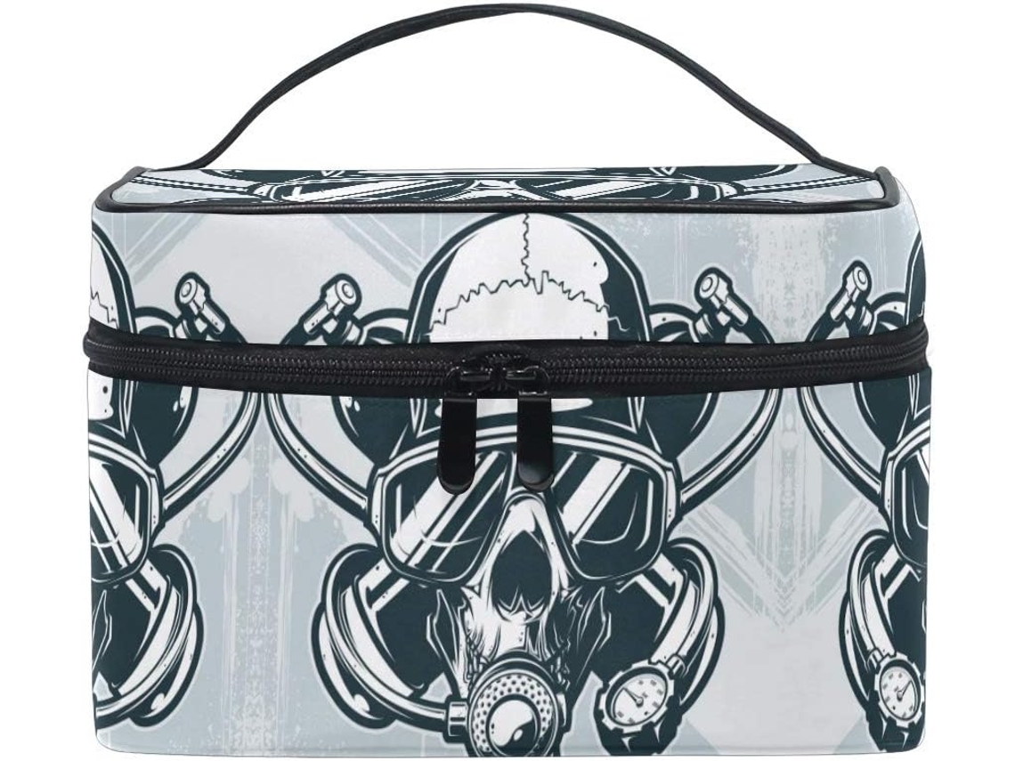Neceser De Viaje Cuero Con Cremallera Portátil Organizador Para Mujer