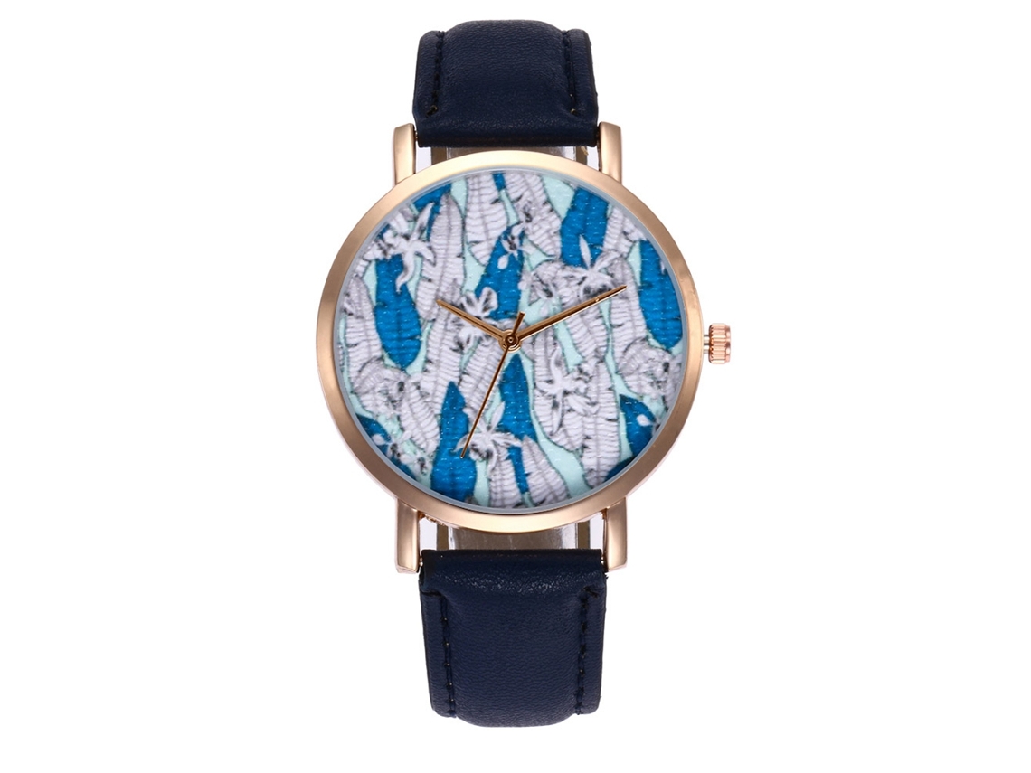 Reloj Analógico De Cuarzo Para Mujer Zhoulianfa Con Correa De Piel Sintética (azul)