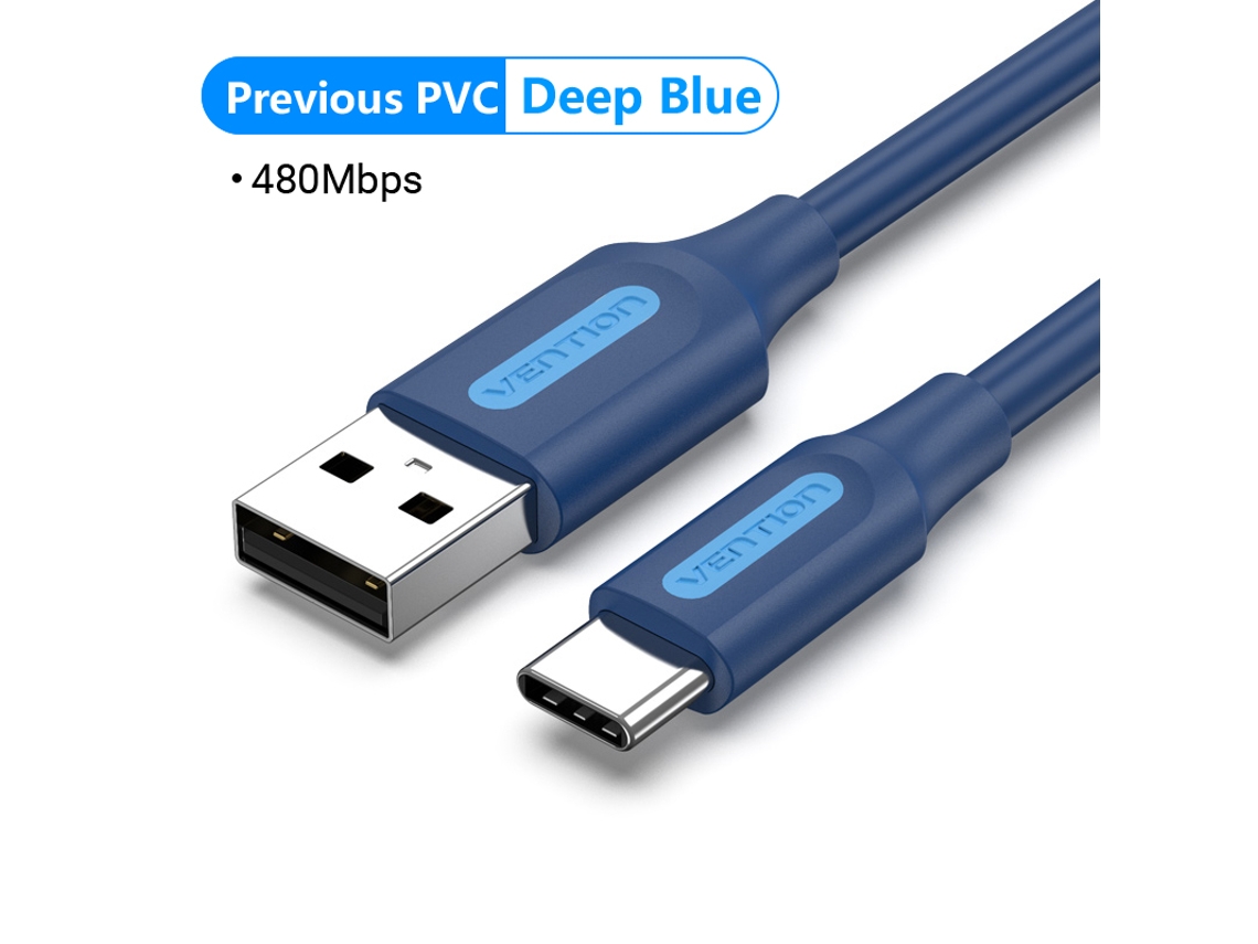 Cable USB-C 3A a USB 2.0, carga rápida, para Samsung Galaxy S10/S9, Huawei P30/20 Pro, azul oscuro