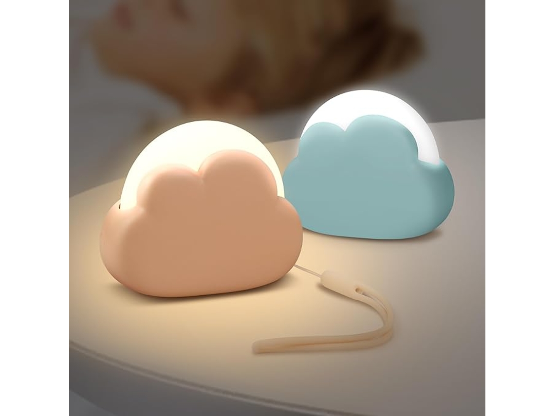 2 Luces Nocturnas Nube Recargables, Regulables, Para Lactancia/guardería, Regalo 1 Año