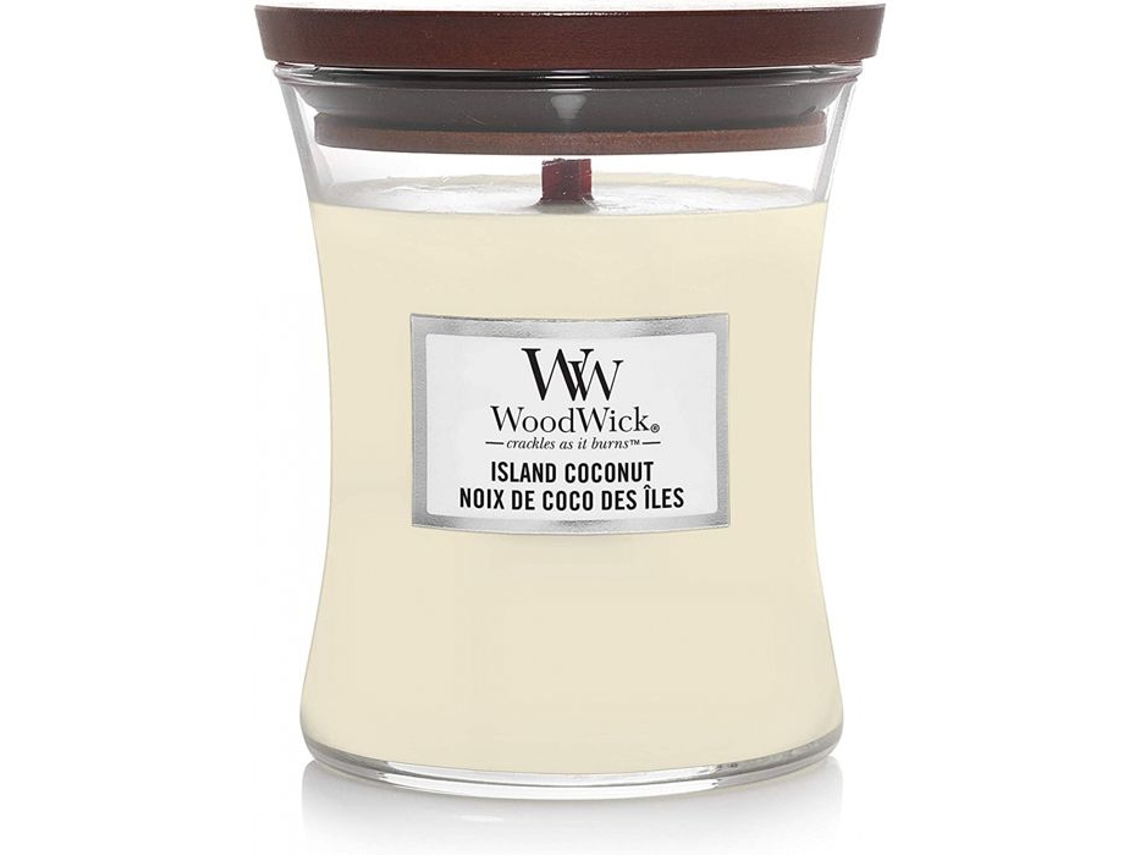 Vela perfumada de cera de coco Woodwick con revestimiento de vidrio