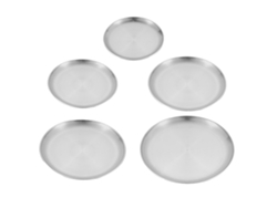 Juego de platos de picnic de acero inoxidable para exteriores, platos redondos y poco profundos para barbacoa y camping.