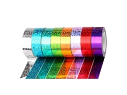 8 rollos de cinta adhesiva de tela morada para manualidades y regalos - GOKOCO
