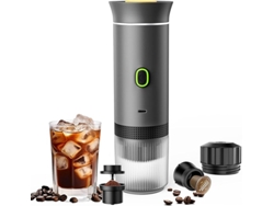 Cafetera expreso portátil 3 en 1, con calentamiento automático, para coche, con USB C, color gris Siurn