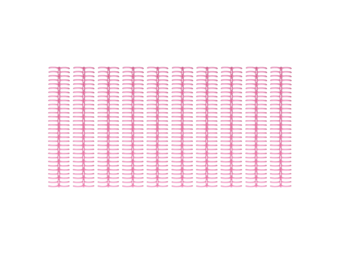 10 Unidades Peines De Encadenado 19mm 30 Anillos Capacidad 150 Hojas Plástico Rosa