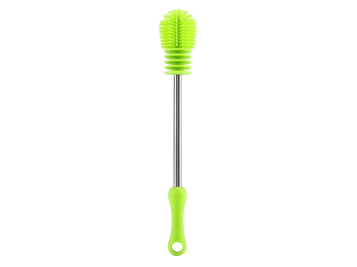 Cepillo De Silicona Para Botellas Con Mango Antideslizante, Giratorio 360°, Para Limpieza De Cocina, Verde/azul.
