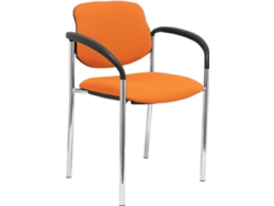 Silla de Confidente PIQUERAS Y CRESPO Villalgordo Naranja y Chasis Cromo (Brazos)