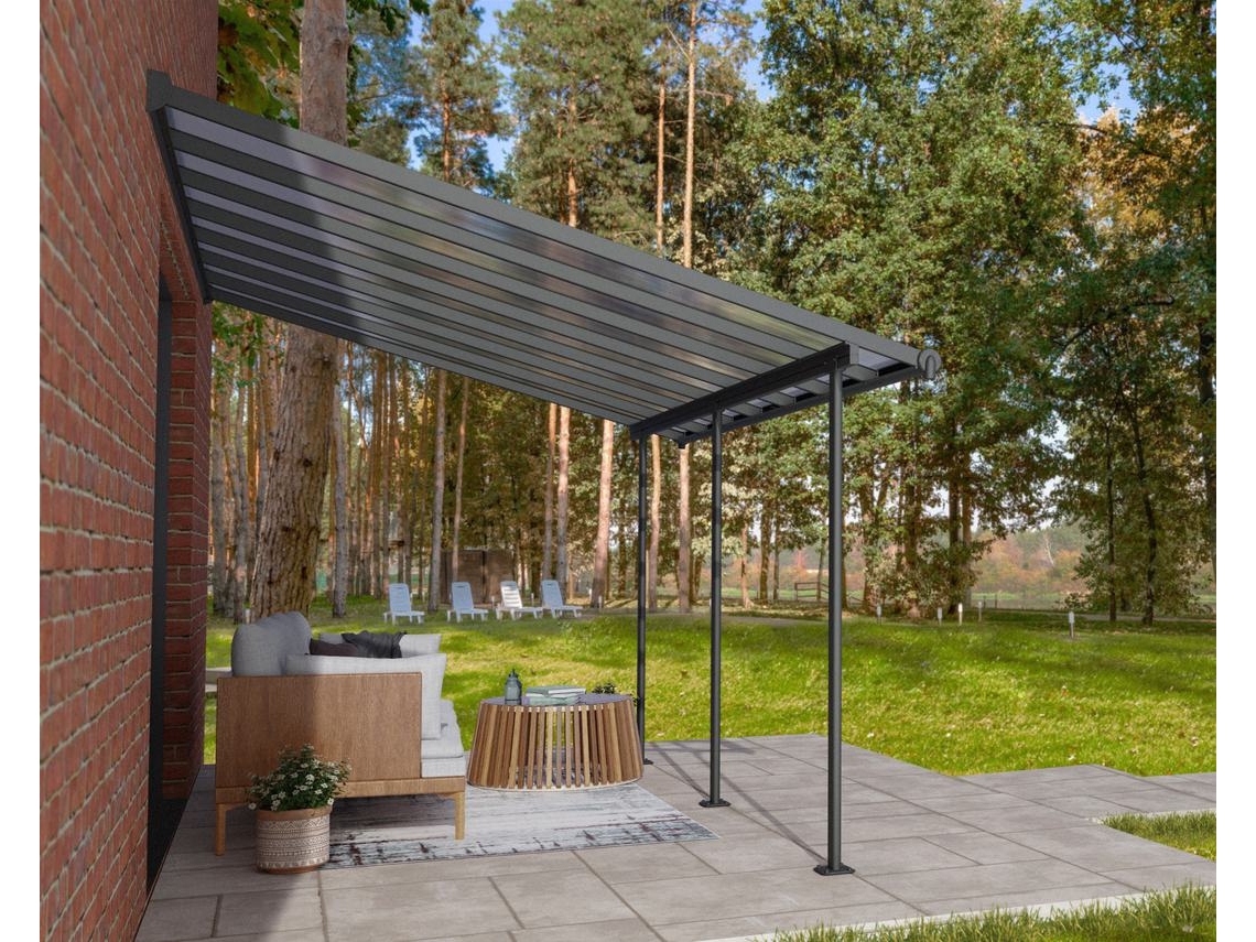 CANOPIA Sierra Pérgola Cubierta para Terraza Aluminio 3X4,25 m Gris