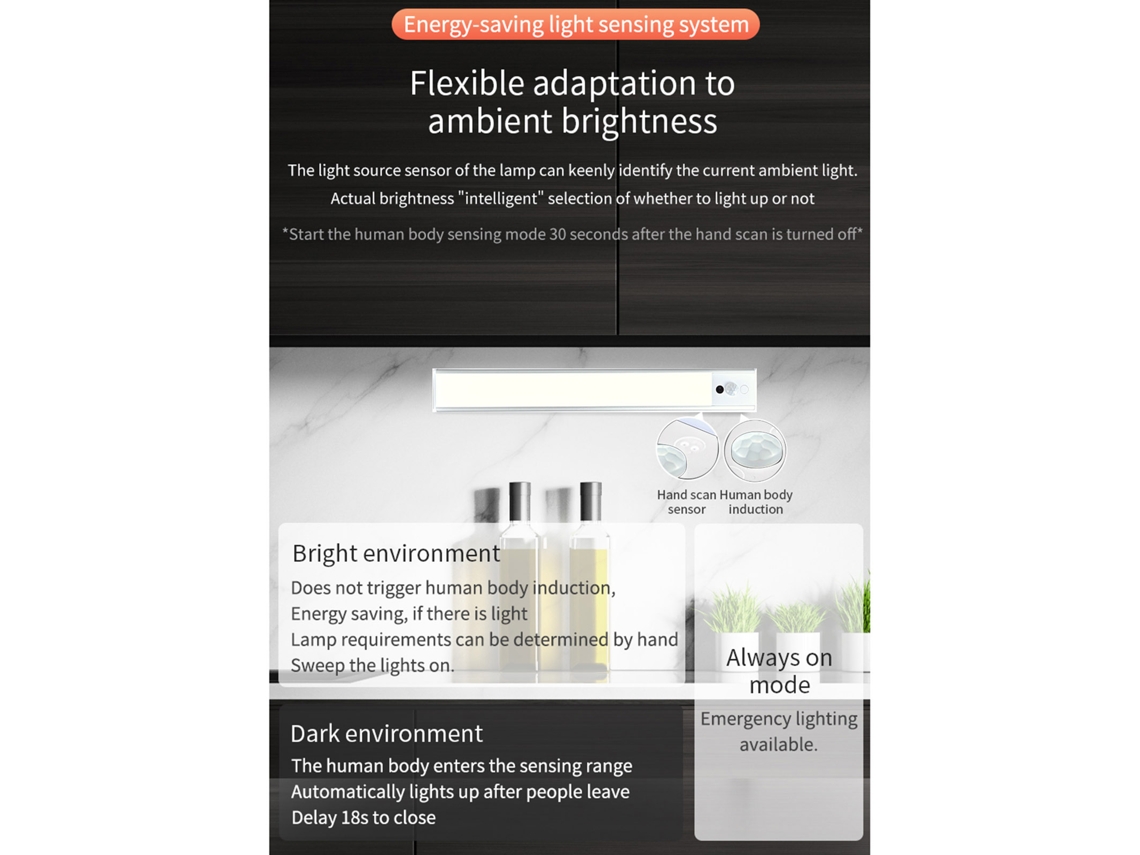 Bj-nevera Inteligente Para Vinos Con Sensor Pir Humano, Luz Nocturna Ajustable Y Portátil, Ultra Delgada, Closet Led