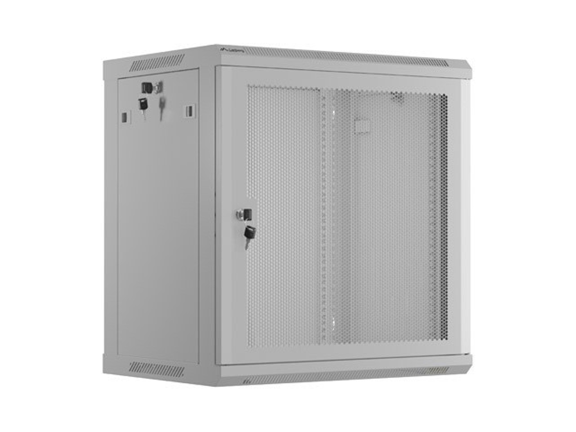 Gabinete de montaje en rack con puerta perforada gris de 19 12U, 600 x 450, de Lanberg (paquete plano)