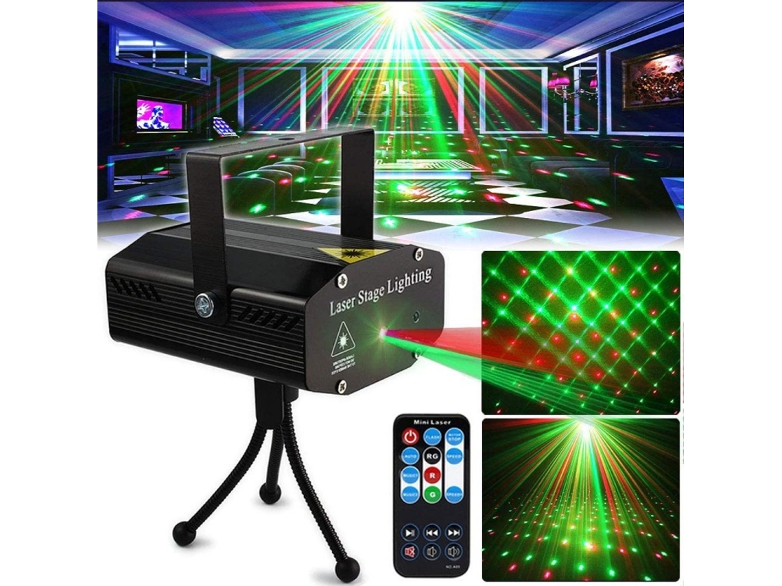 Luz de festa Disco Dj Projeção Luz de palco Mini Luz estroboscópica Controle de som com controle remoto para festa de dança GERTIZ