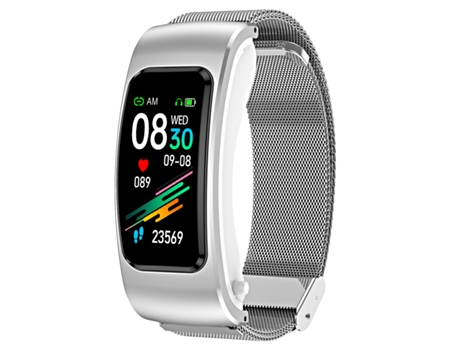Smartwatch K60 1.08 '' Banda de acero Auricular desmontable Vida resistente al agua Soporte Llamada Bluetooth (Plata)