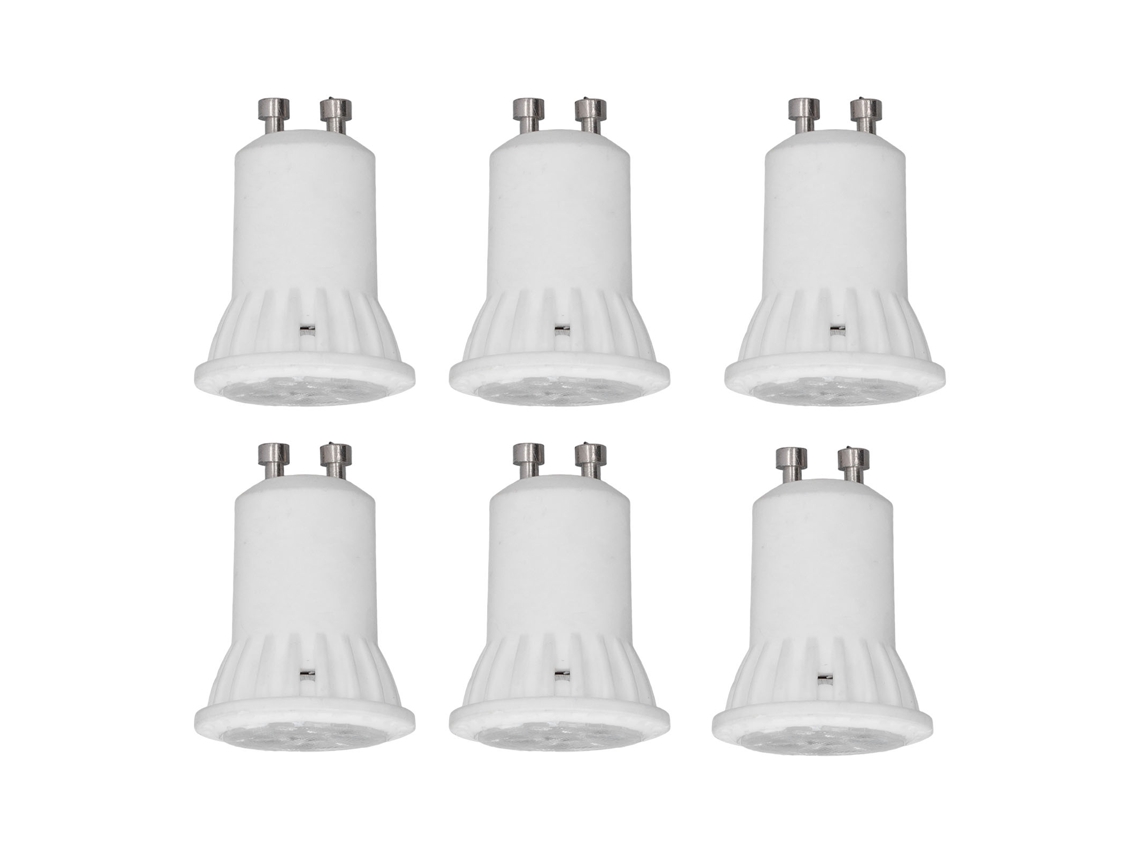 6 Bombillas Led Mr11 De Cerámica, 4w, 360lm, Sin Rayos Uv, Ángulo Haz 120 Grados, Portalámparas Gu10
